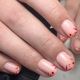 Builder gel manicure with nail art