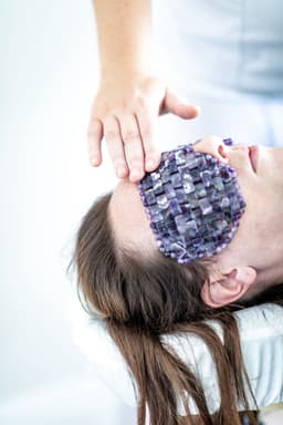 Amplifying frequency with this mask - amazing for the nervous system chevron amythist