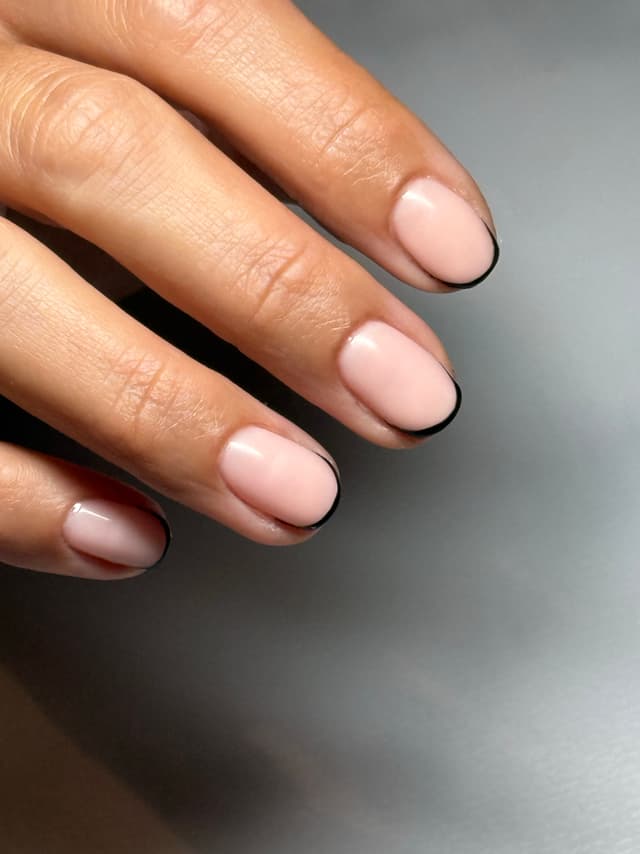 Dreamer  BIAB + Black Frenchies 🖤