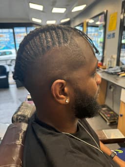Side view of simple cornrow