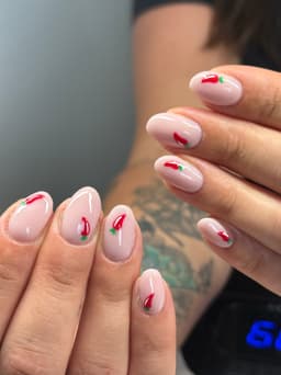 Builder gel with basic nail art
