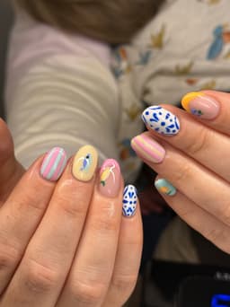 Builder gel with basic nail art