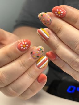 Hard gel with advanced nail art