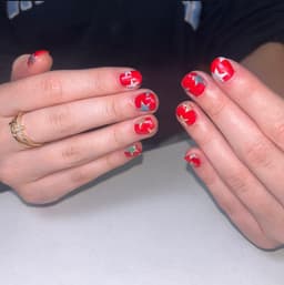 Builder gel with level 2 nail art