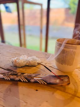 Enjoy a warm drink at The Wellness Hut