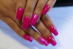Vibrant pink full cover gel tips