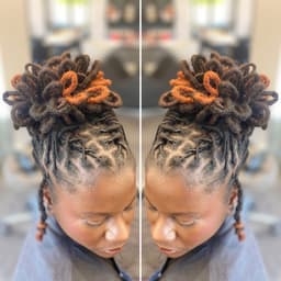 Loc petals updo