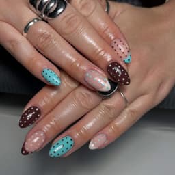 BIAB with gel overlay & simple nail art