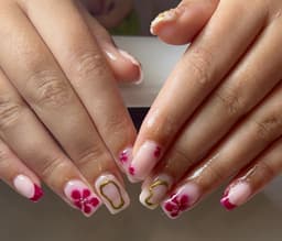 Builder Gel Mani with Nail Art