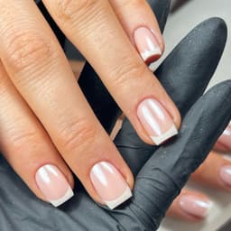 Classic French Manicure with chrome