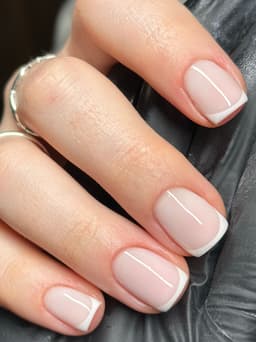 a classic french tip on a builder gel base