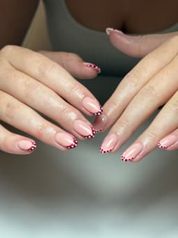Polka Dot French tips - Nail Salon in Leeds