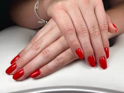 Red builder gel nails