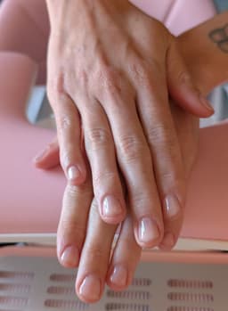 Nude BIAB set with shiny top coat