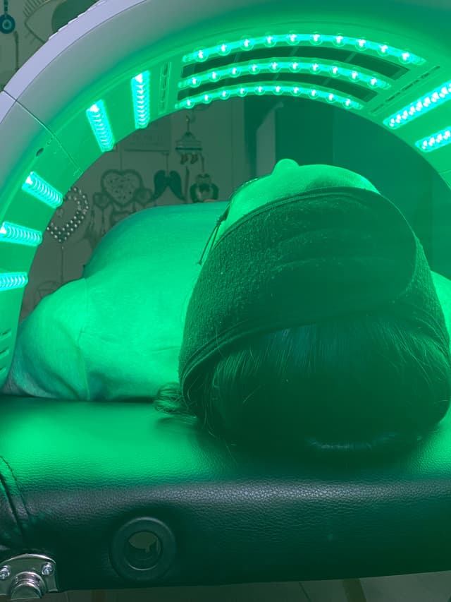 LED Light Therapy - green light great for reducing pigmentation and evening out your skin tone.